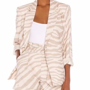 Anine Bing Women’s Kaia Zebra Stripe Linen Blend Blazer